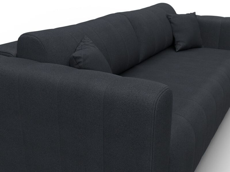 Диван прямой Лига-062 НПБ, Замша, JOLY 16 темно-серый