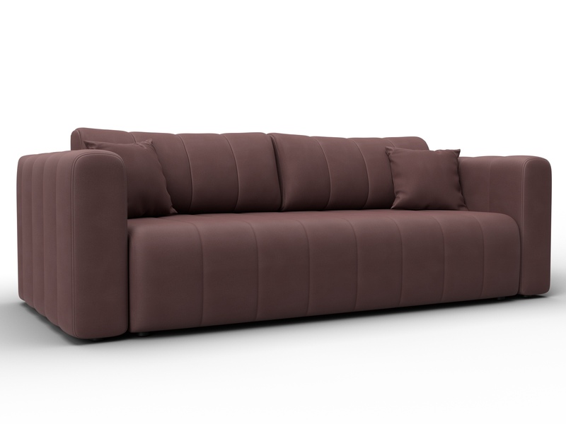 Диван прямой Лига-062 НПБ, Замша, JOLY 09 бордовый