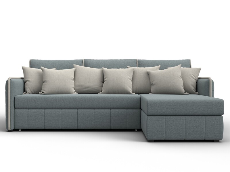 Диван угловой Лига-078 угол универсальный, Рогожка, Амур 07 серый;Амур 02 бежевый