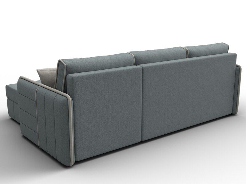 Диван угловой Лига-078 угол универсальный, Рогожка, Амур 07 серый;Амур 02 бежевый