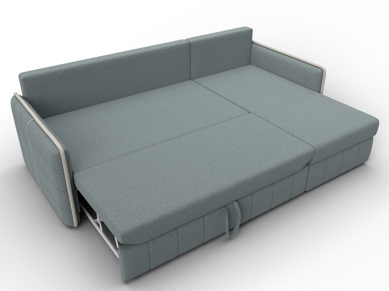 Диван угловой Лига-078 угол универсальный, Рогожка, Амур 07 серый;Амур 02 бежевый