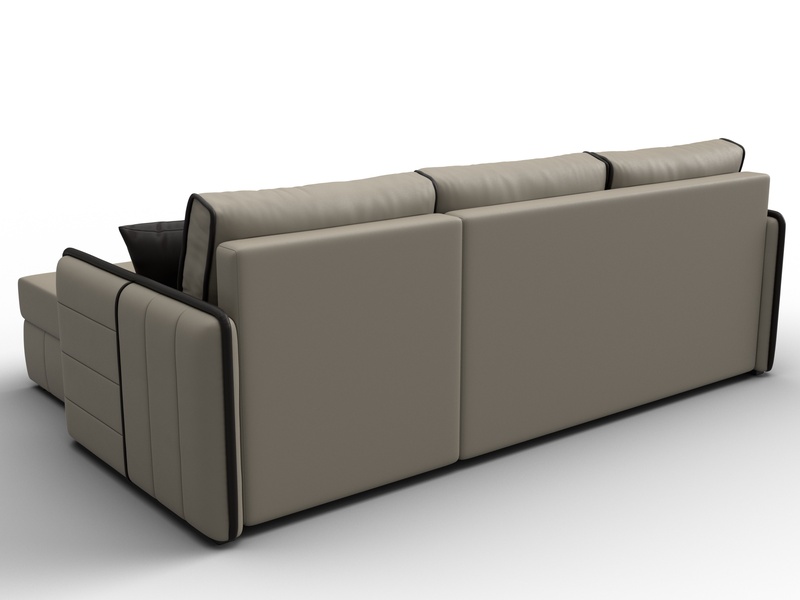 Диван угловой Лига-078 угол универсальный, Экокожа, GRIFON 04 бежевый;GRIFON 12 коричневый