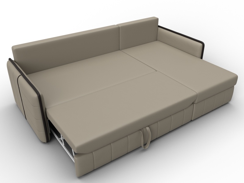 Диван угловой Лига-078 угол универсальный, Экокожа, GRIFON 04 бежевый;GRIFON 12 коричневый