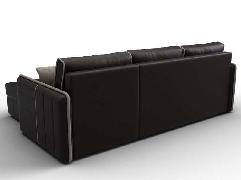 Диван угловой Лига-078 угол универсальный, Экокожа, GRIFON 12 коричневый;GRIFON 04 бежевый