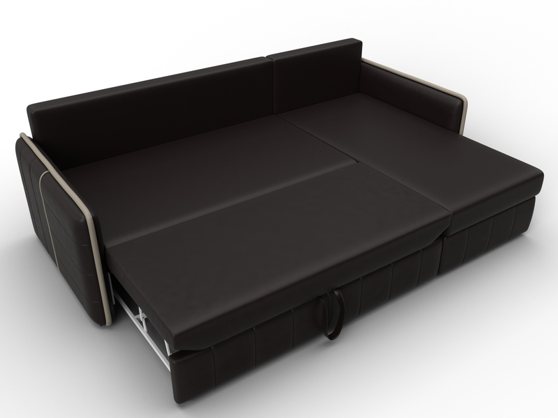 Диван угловой Лига-078 угол универсальный, Экокожа, GRIFON 12 коричневый;GRIFON 04 бежевый