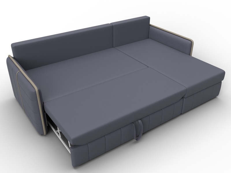 Диван угловой Лига-078 угол универсальный, Экокожа, GRIFON 15 серый;GRIFON 04 бежевый