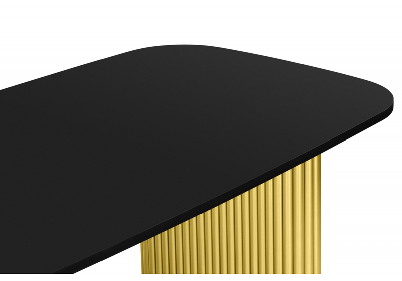 Стол деревянный, Бавария B 180 х 90 черная пленка шагрень / золото