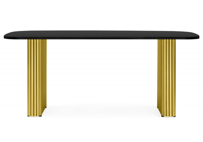 Стол деревянный, Бавария B 180 х 90 черная пленка шагрень / золото