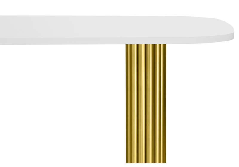 Стол деревянный, Бавария B 160 х 90 белая пленка шагрень / золото