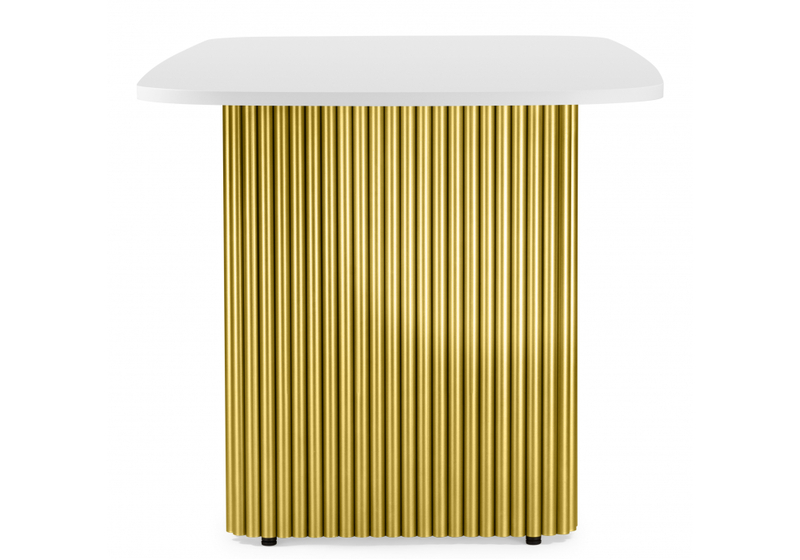 Стол деревянный, Бавария B 160 х 90 белая пленка шагрень / золото