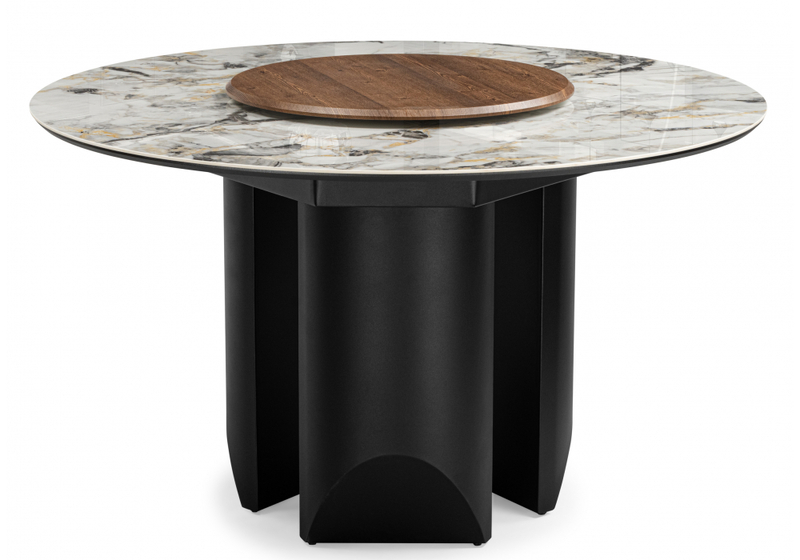 Керамический стол, Иган 137 орех кантри / arctic ocean / черный