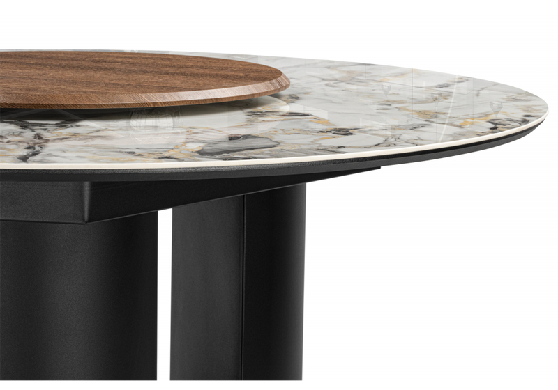 Керамический стол, Иган 137 орех кантри / arctic ocean / черный