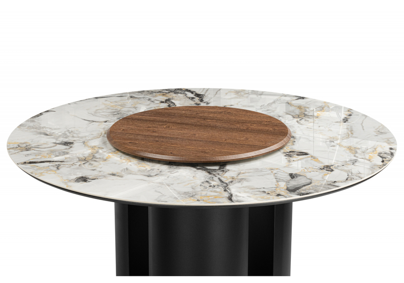 Керамический стол, Иган 137 орех кантри / arctic ocean / черный