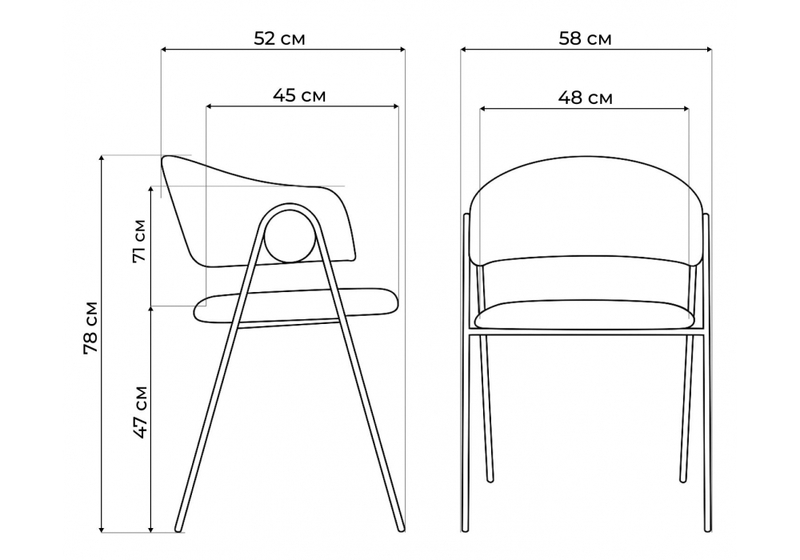 Стул на металлокаркасе, Криспиан темно-серый / черный