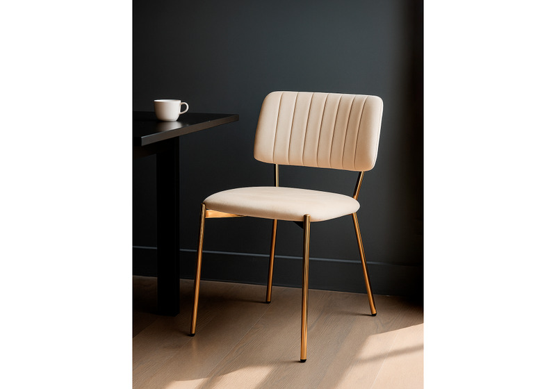 Стул на металлокаркасе, Armond beige / gold