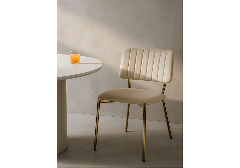 Стул на металлокаркасе, Armond beige / gold
