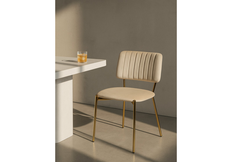 Стул на металлокаркасе, Armond beige / gold