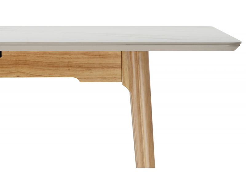 Керамический стол, Halmar 140(180)x80 белый спеченный камень / светлое дерево