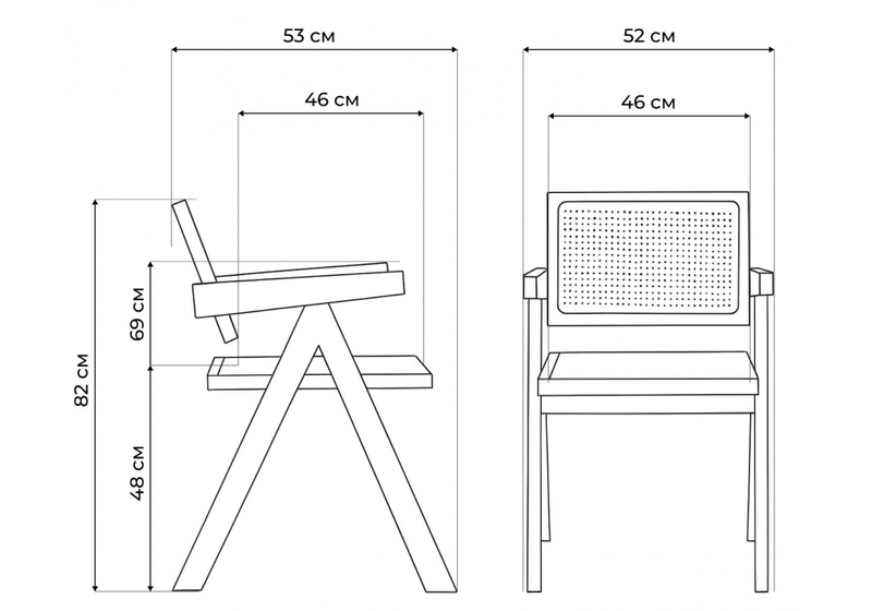Стул деревянный, Rattan wood