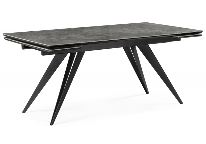 Керамический стол, Дарвин 160(220)х89 серый мрамор baolai / черный