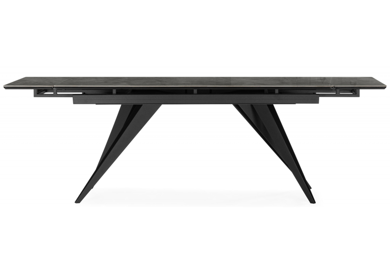 Керамический стол, Дарвин 160(220)х89 серый мрамор baolai / черный