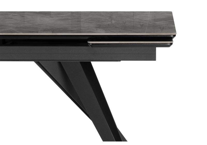 Керамический стол, Дарвин 160(220)х89 серый мрамор baolai / черный