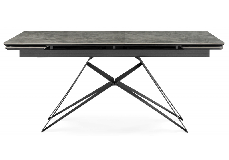 Керамический стол, Блэкберн 160(220)х89 серый мрамор baolai / черный