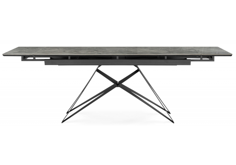 Керамический стол, Блэкберн 160(220)х89 серый мрамор baolai / черный