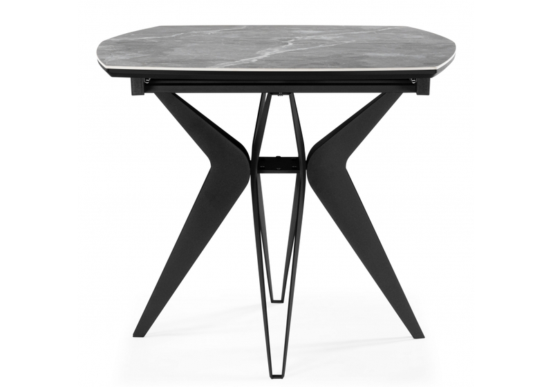 Керамический стол, Риполь 160(205)х89 larka grey / черный
