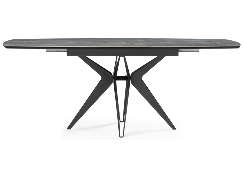 Керамический стол, Риполь 160(205)х89 larka grey / черный