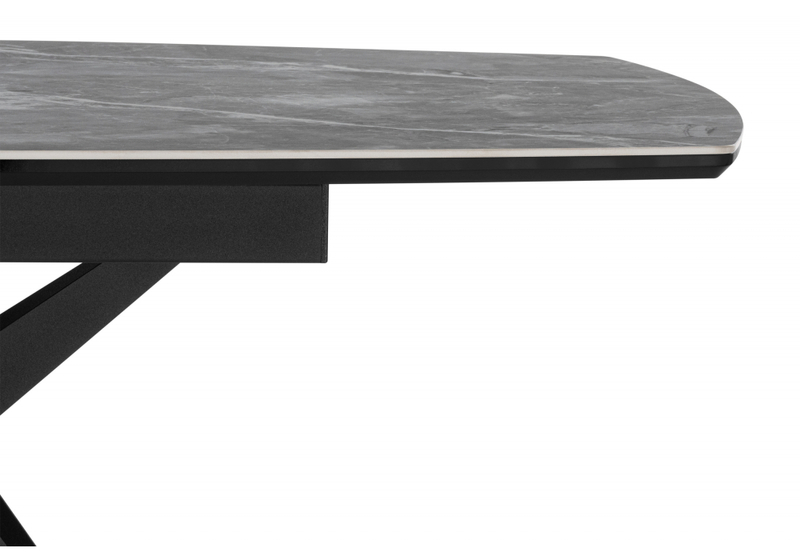 Керамический стол, Риполь 160(205)х89 larka grey / черный