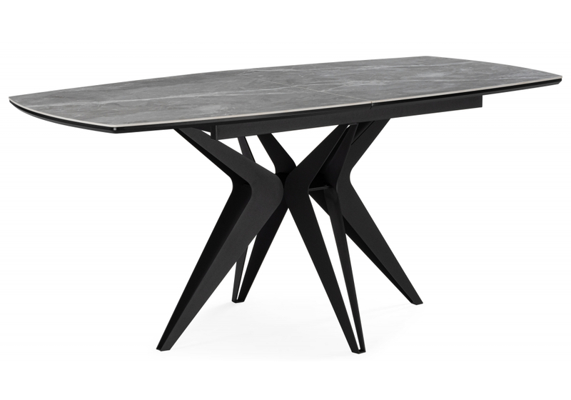 Керамический стол, Риполь 140(180)х80 larka grey / черный