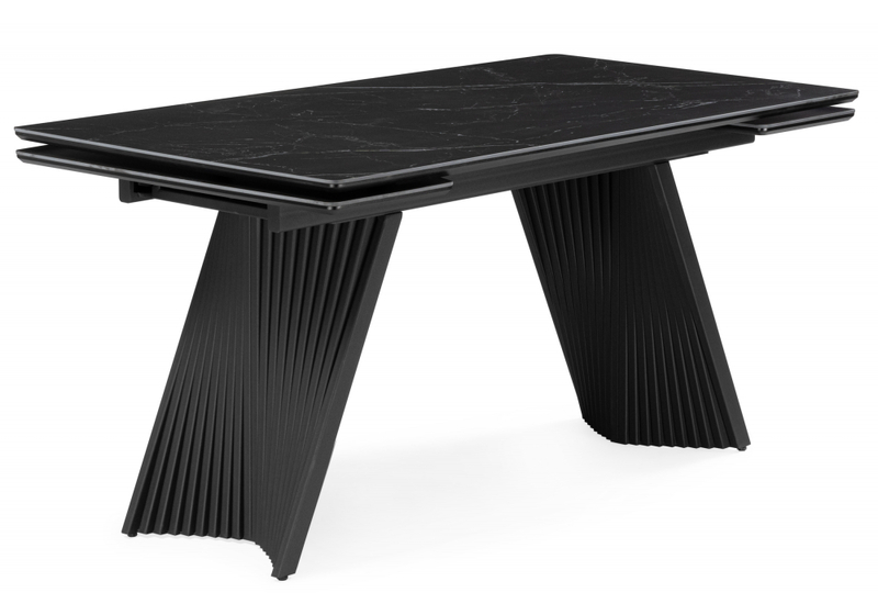 Керамический стол, Вейв 140(200)х80 shakespeare black / черный