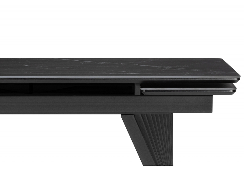 Керамический стол, Вейв 140(200)х80 shakespeare black / черный