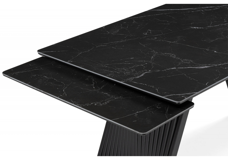 Керамический стол, Вейв 140(200)х80 shakespeare black / черный