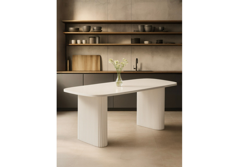 Стол деревянный, Бавария B 180 х 90 белая пленка шагрень / белый