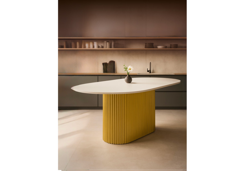 Стол деревянный, Барон О 200 х 90 белая пленка шагрень / золотые ноги