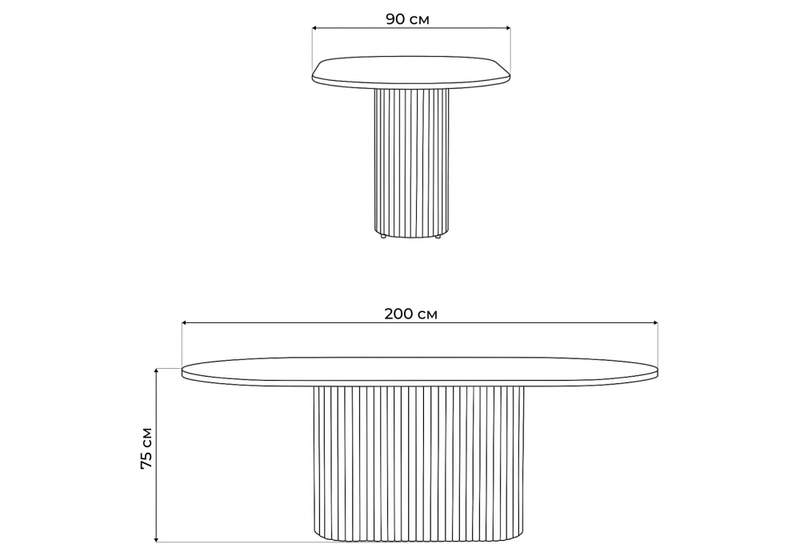 Стол деревянный, Барон О 200 х 90 белая пленка шагрень / золотые ноги