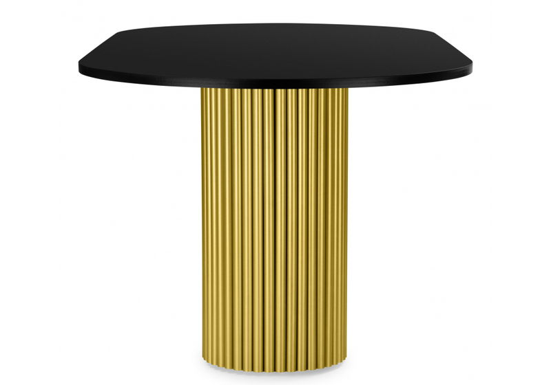 Стол деревянный, Барон О 160 х 90 черная пленка шагрень / золотые ноги