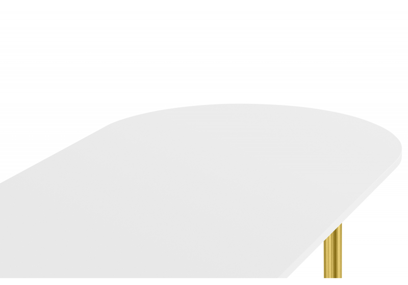 Стол деревянный, Хьюго О 180 х 90 белая шагрень пленка / золотые ноги