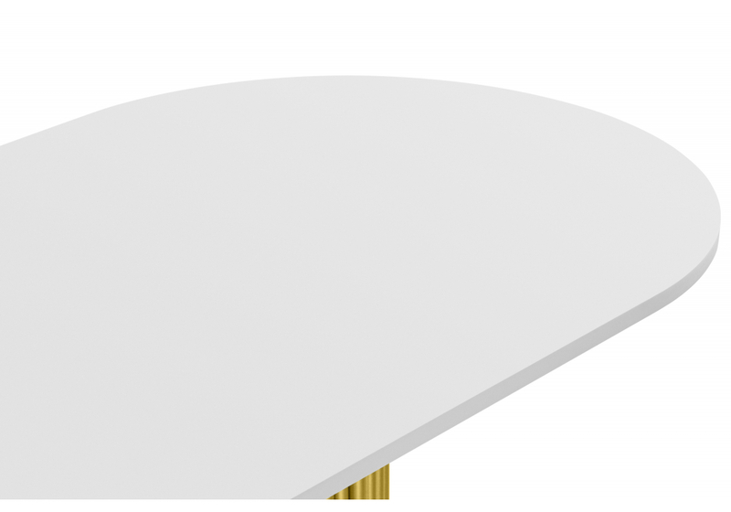 Стол деревянный, Барон О 180 х 90 белая пленка шагрень / золотые ноги