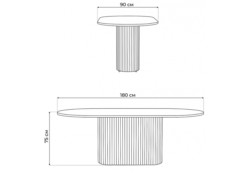Стол деревянный, Барон О 180 х 90 белая пленка шагрень / золотые ноги