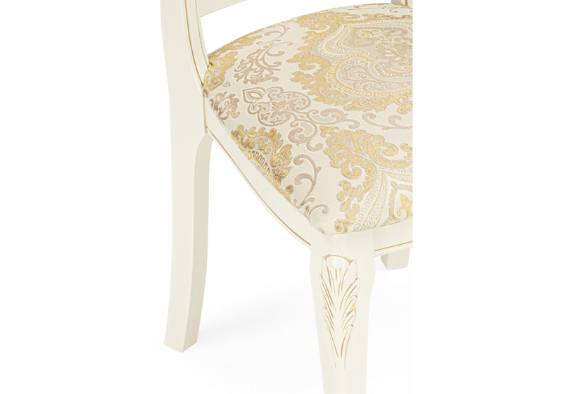 Стул деревянный, Керия слоновая кость / золото патина