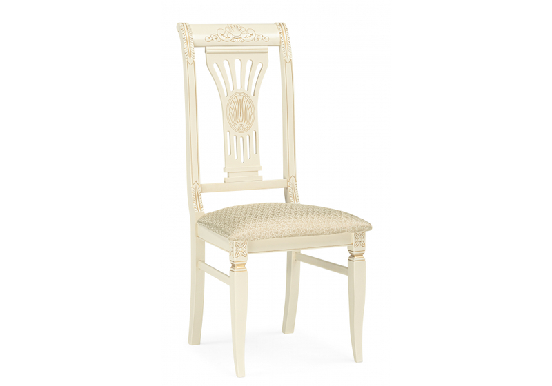 Стул деревянный, Roy слоновая кость / золото патина