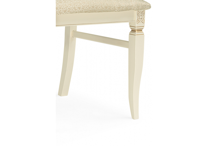 Стул деревянный, Roy слоновая кость / золото патина