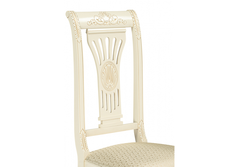 Стул деревянный, Roy слоновая кость / золото патина