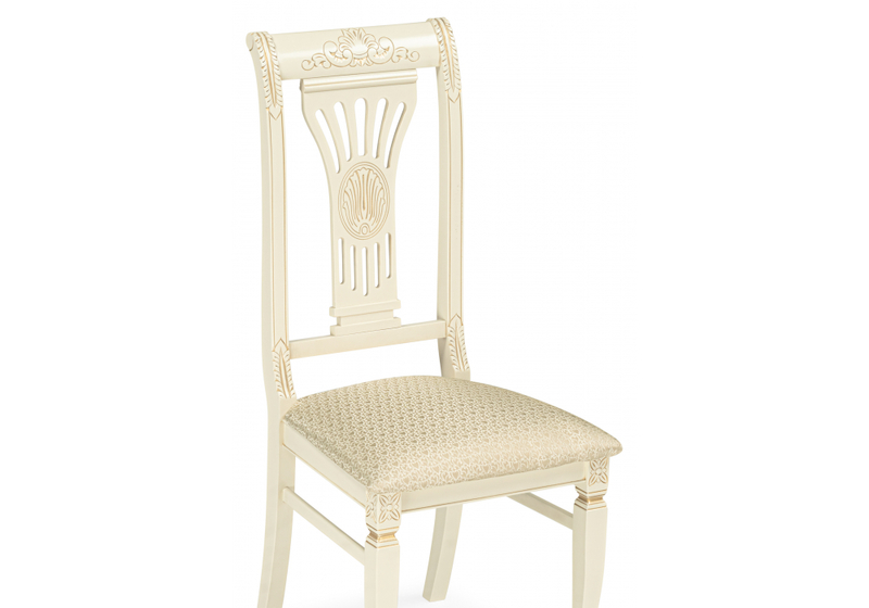 Стул деревянный, Roy слоновая кость / золото патина