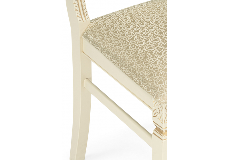 Стул деревянный, Roy слоновая кость / золото патина