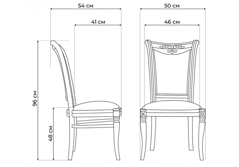 Стул деревянный, Mariano линур блекл комби / слоновая кость