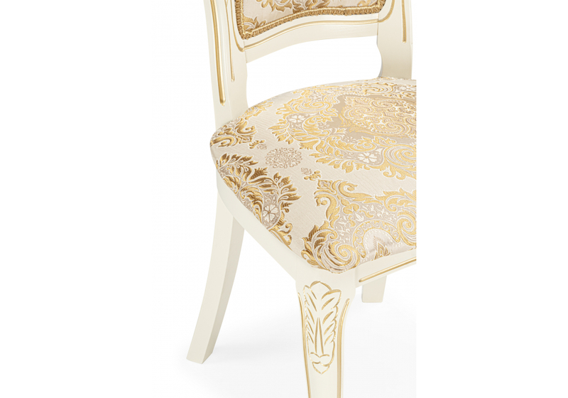 Стул деревянный, Bronte молочный / патина